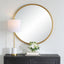 Textured Round Mirror in Gold