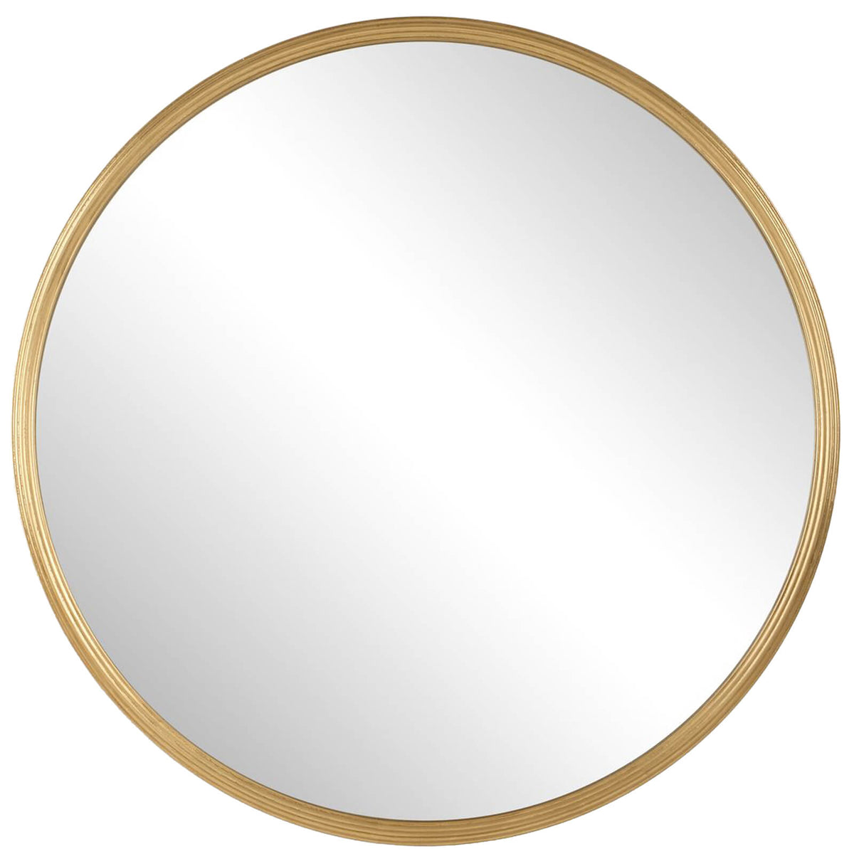 Textured Round Mirror in Gold