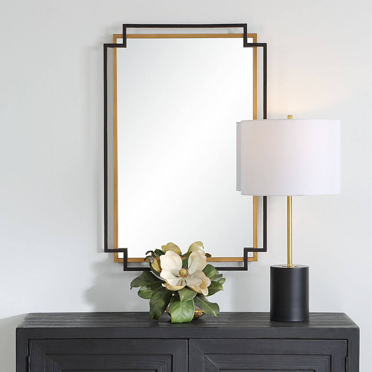Deco Mirror in Bronze and Gold