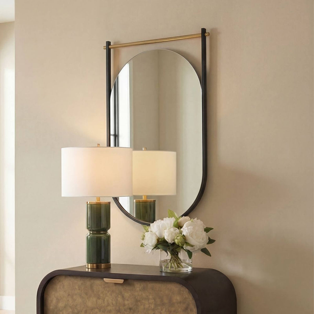 Delmar Mirror in Black and Gold