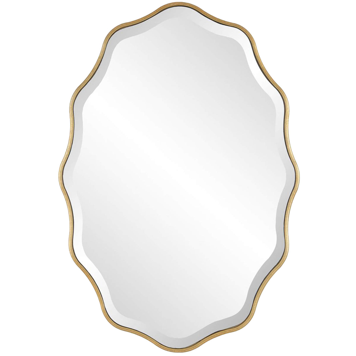 Capri Scalloped Oval Mirror in Gold