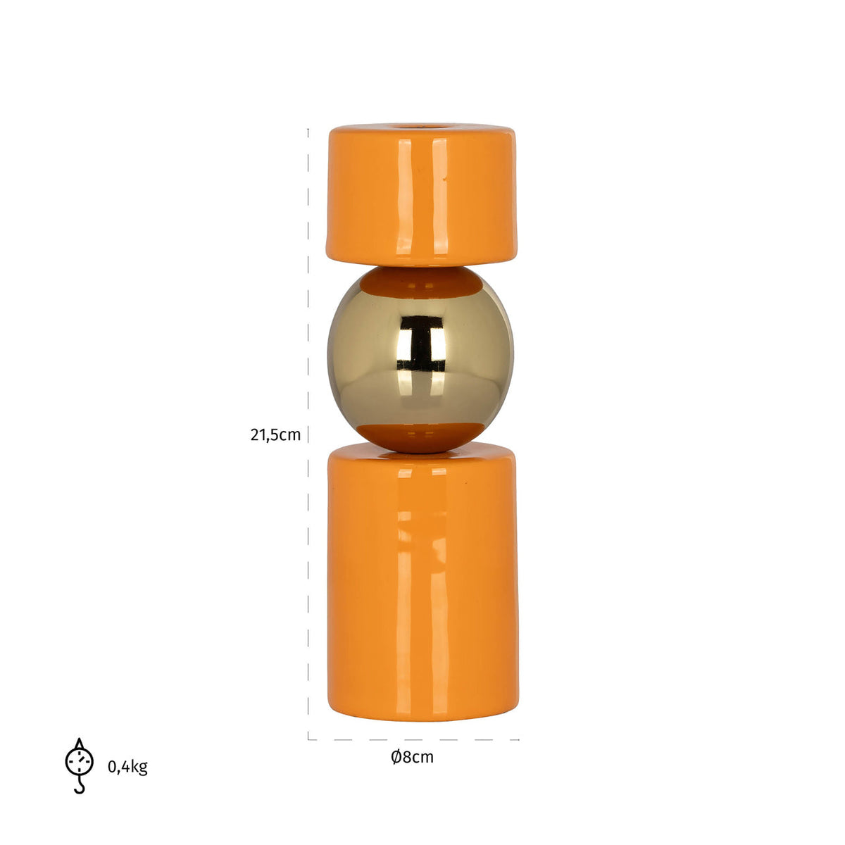 Candle holder Kira orange