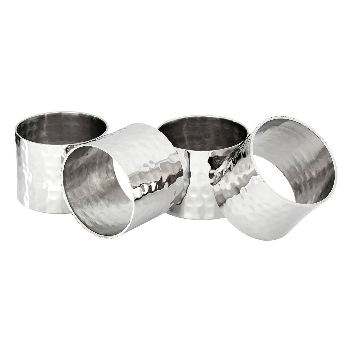 Set Of Four Silver Finish Napkin Rings