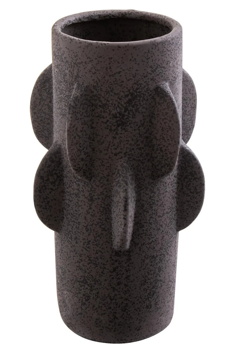 Sidra Small Black Textured Vase