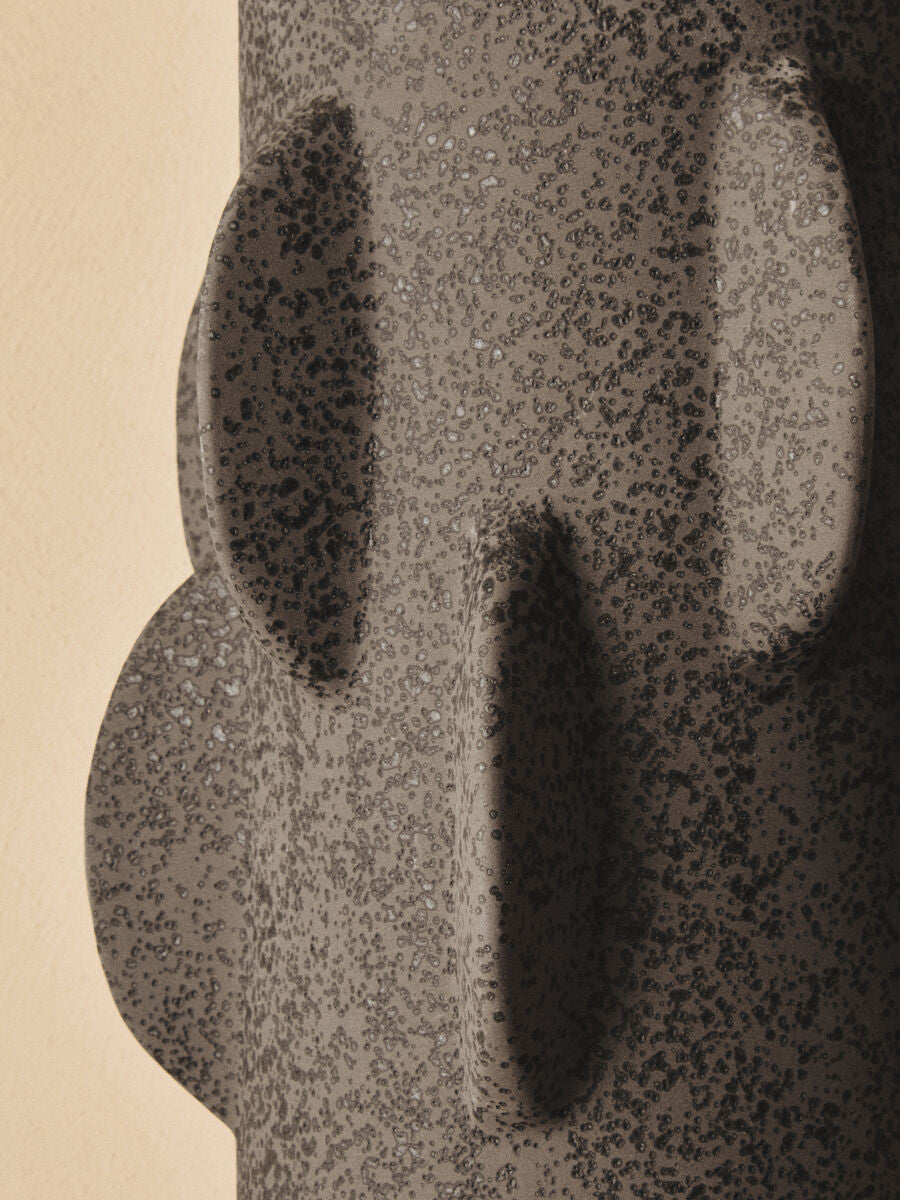 Sidra Small Black Textured Vase