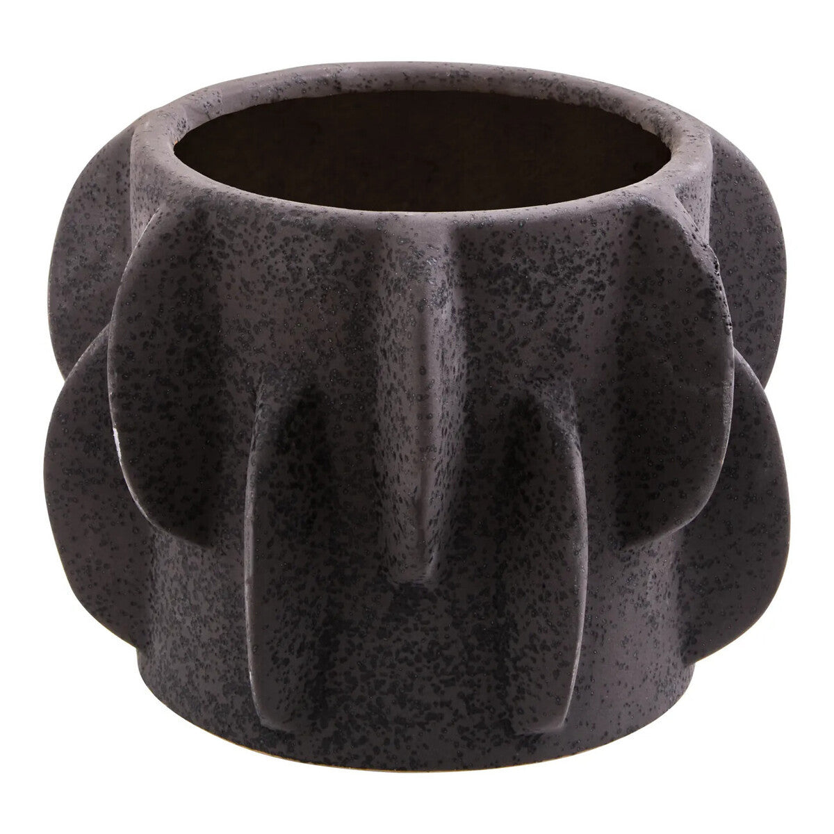 Sidra Small Black Textured Planter