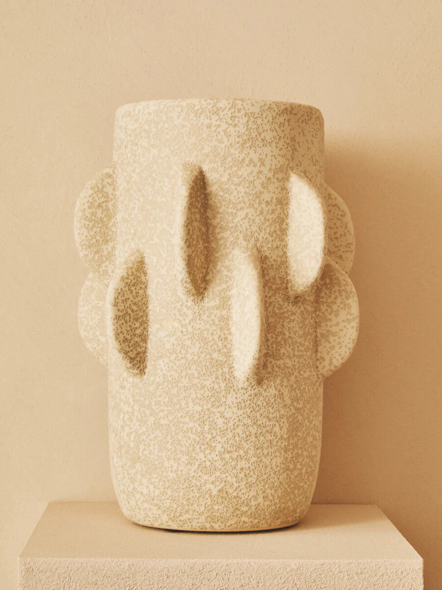 Sidra Small Cream Textured Vase