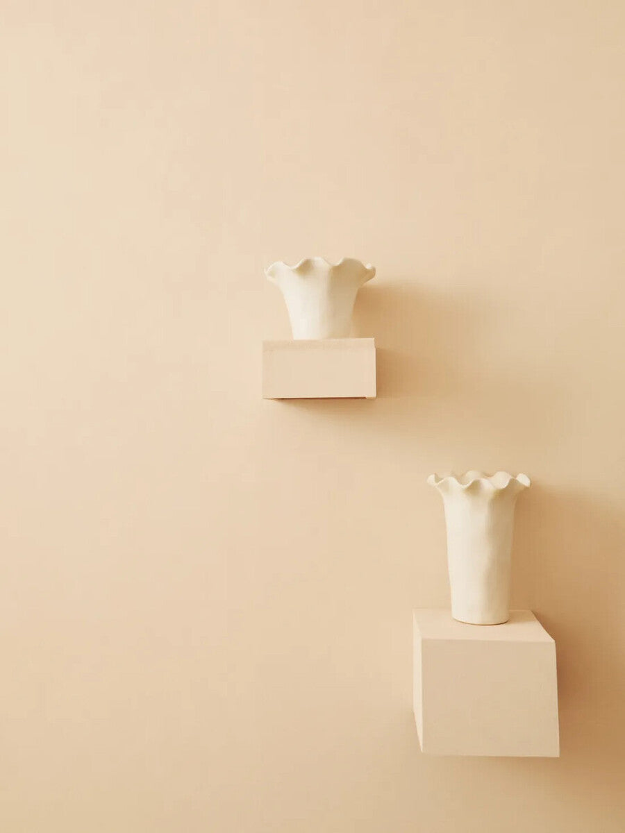 Sonata Large Cream Fluted Vase