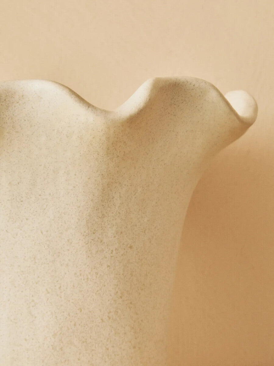 Sonata Small Cream Fluted Vase