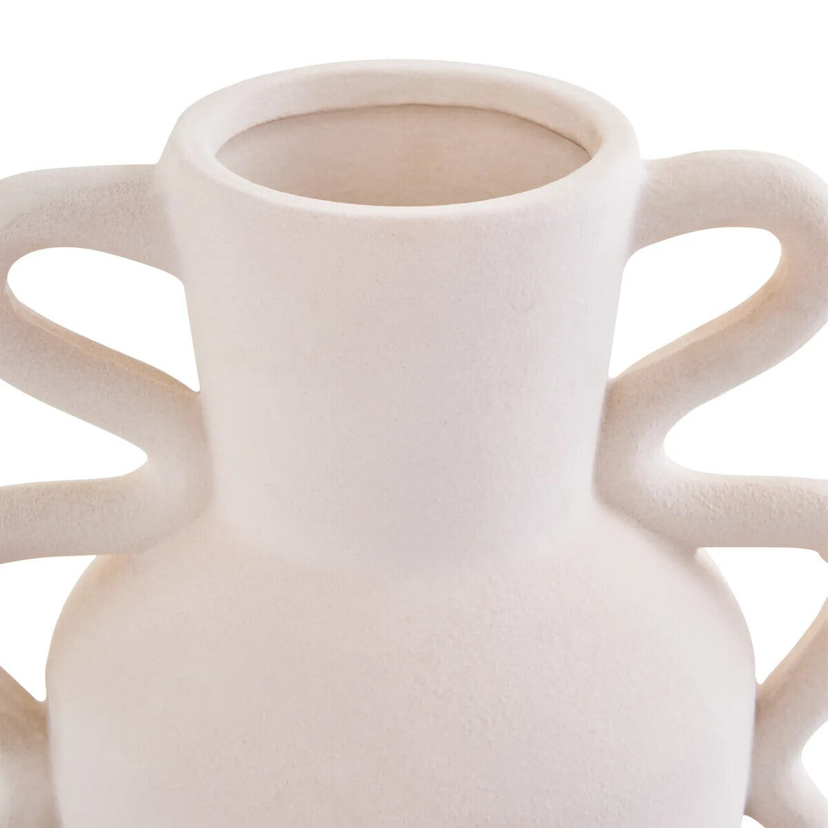 Sonata Large White Vase with Abstract Handles