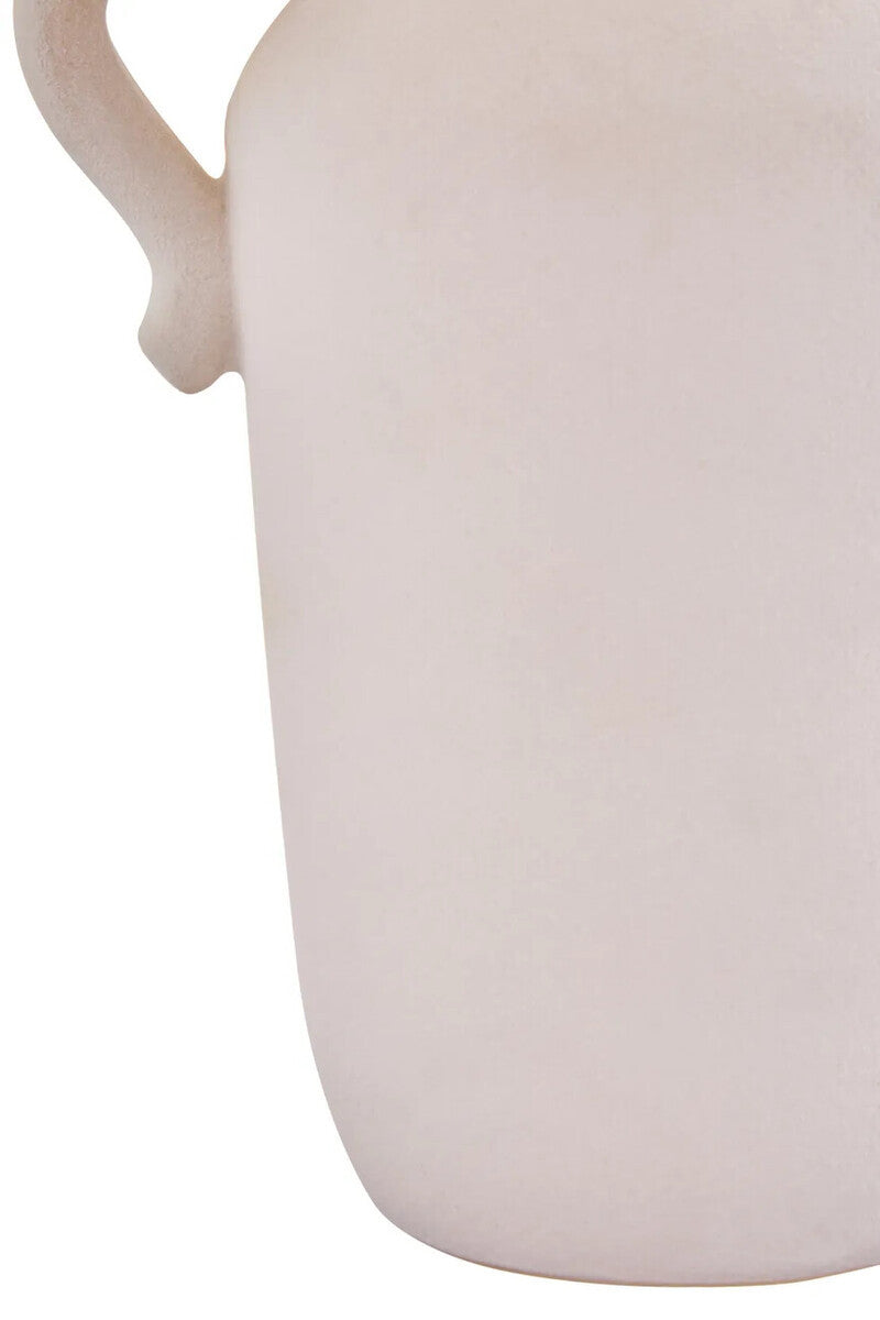 Sonata Large White Vase with Abstract Handles