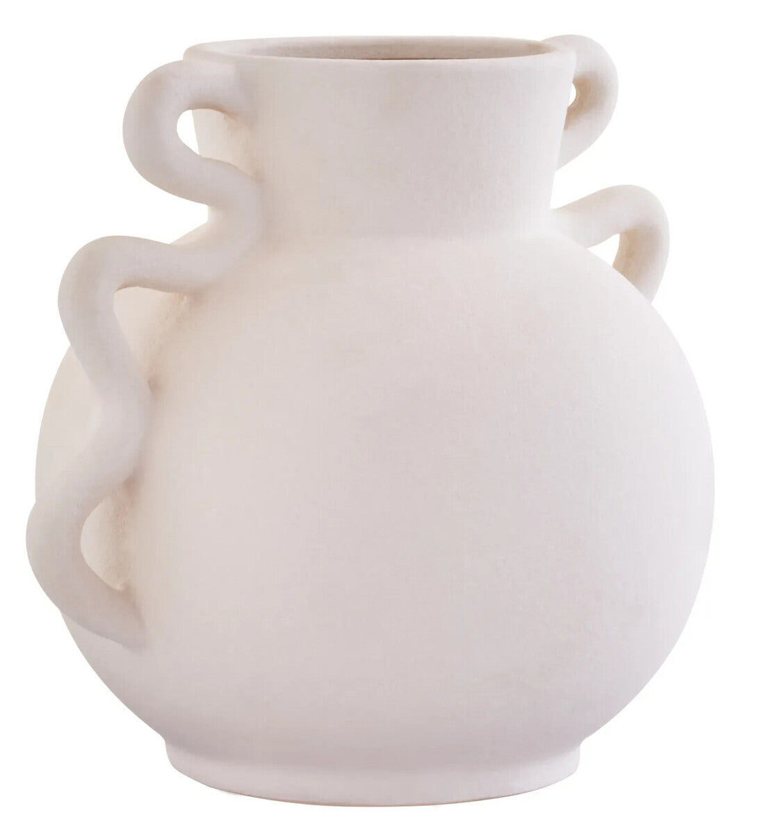 Sonata Small White Vase with Abstract Handles