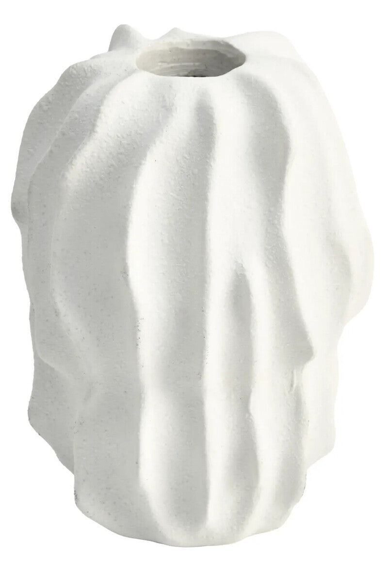 Broc Small White Textured Vase