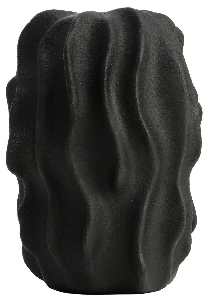 Broc Small Black Textured Vase