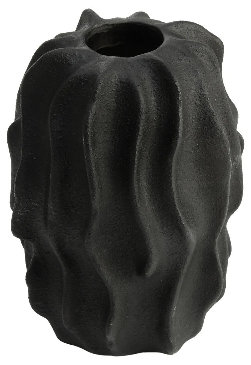 Broc Small Black Textured Vase