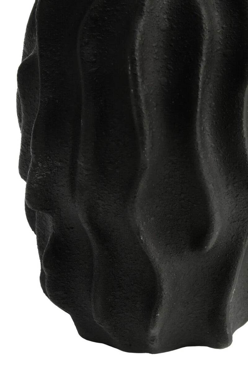 Broc Small Black Textured Vase