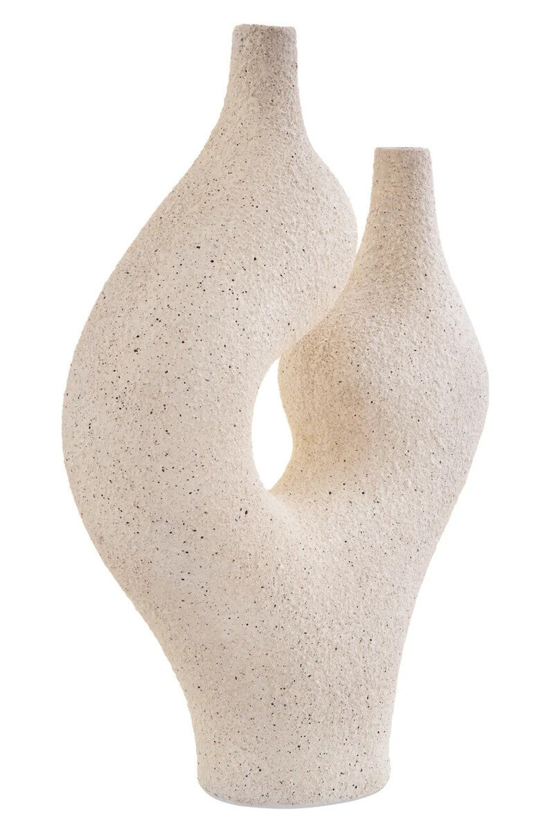 Broc Cream Textured Sculptural Vase