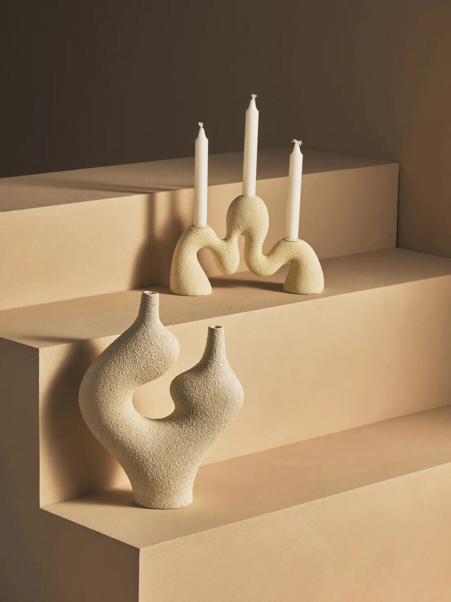 Broc Cream Textured Sculptural Vase