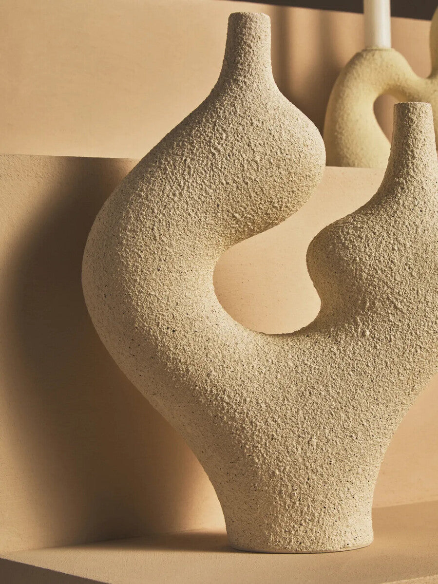 Broc Cream Textured Sculptural Vase