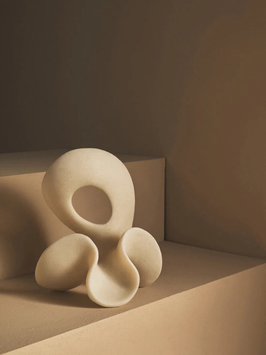 Broc Small White Marble Effect Abstract Loop Sculpture