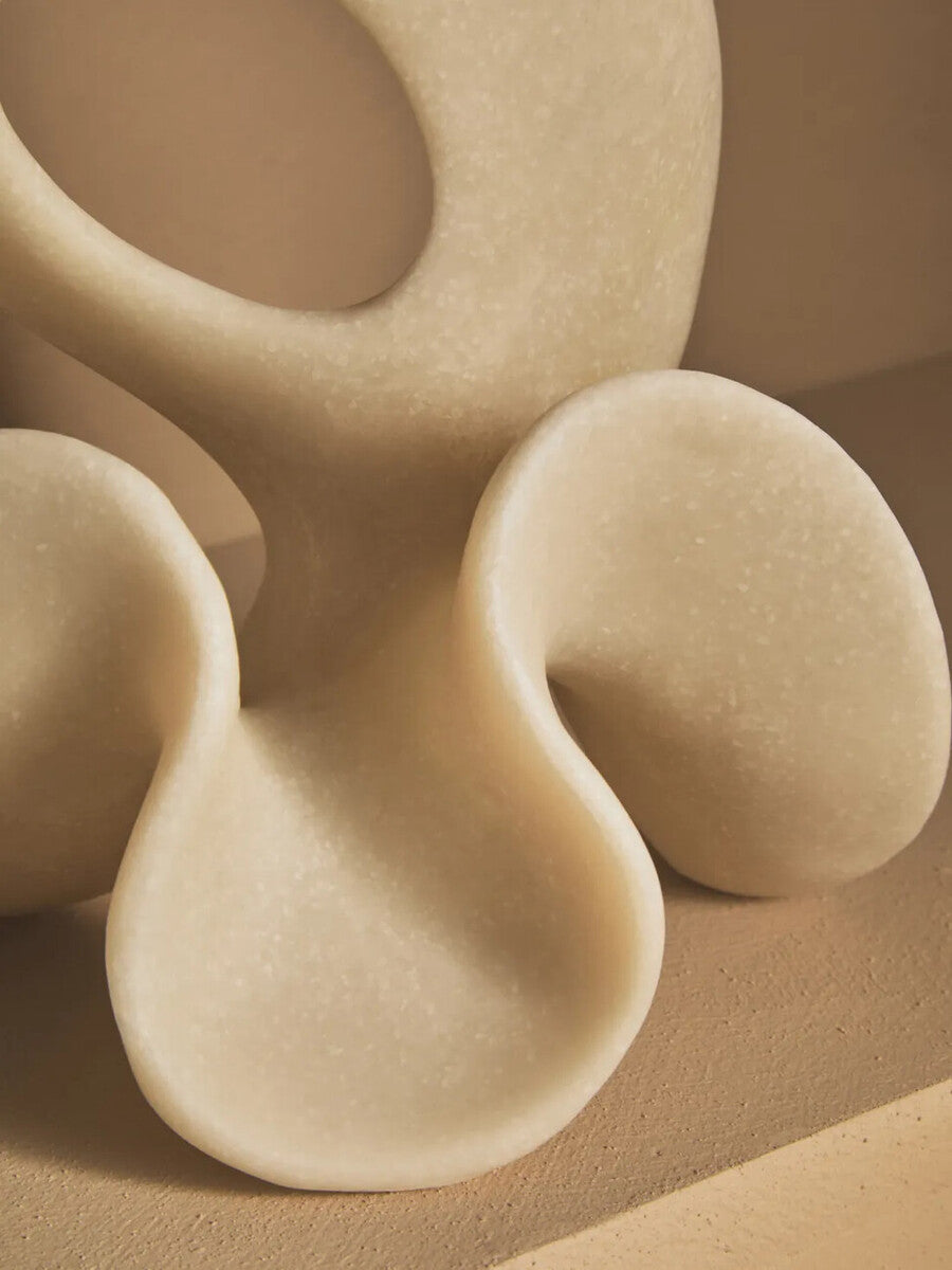 Broc Small White Marble Effect Abstract Loop Sculpture