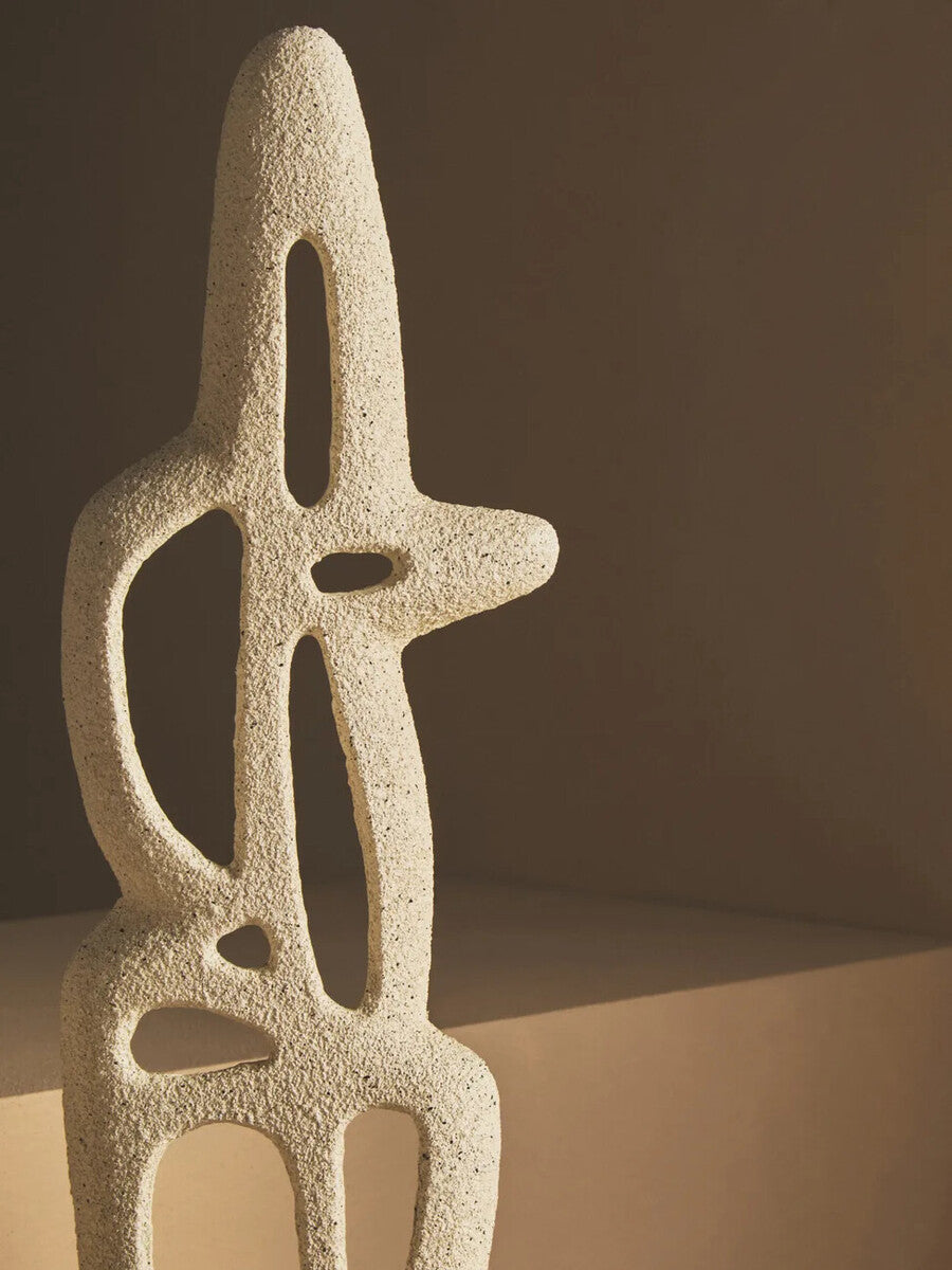 Broc Cream Textured Abstract Interlocking Sculpture