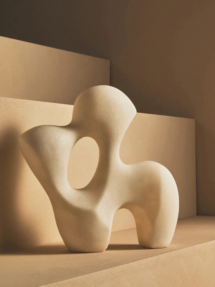 Broc White Marble Effect Organic Sculpture