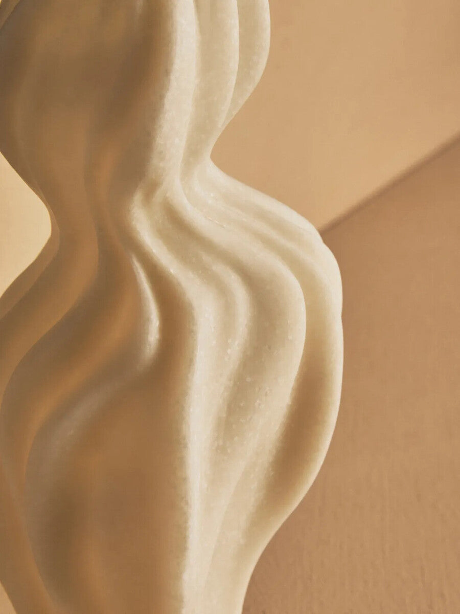 Broc White Marble Effect Organic Twist Vase