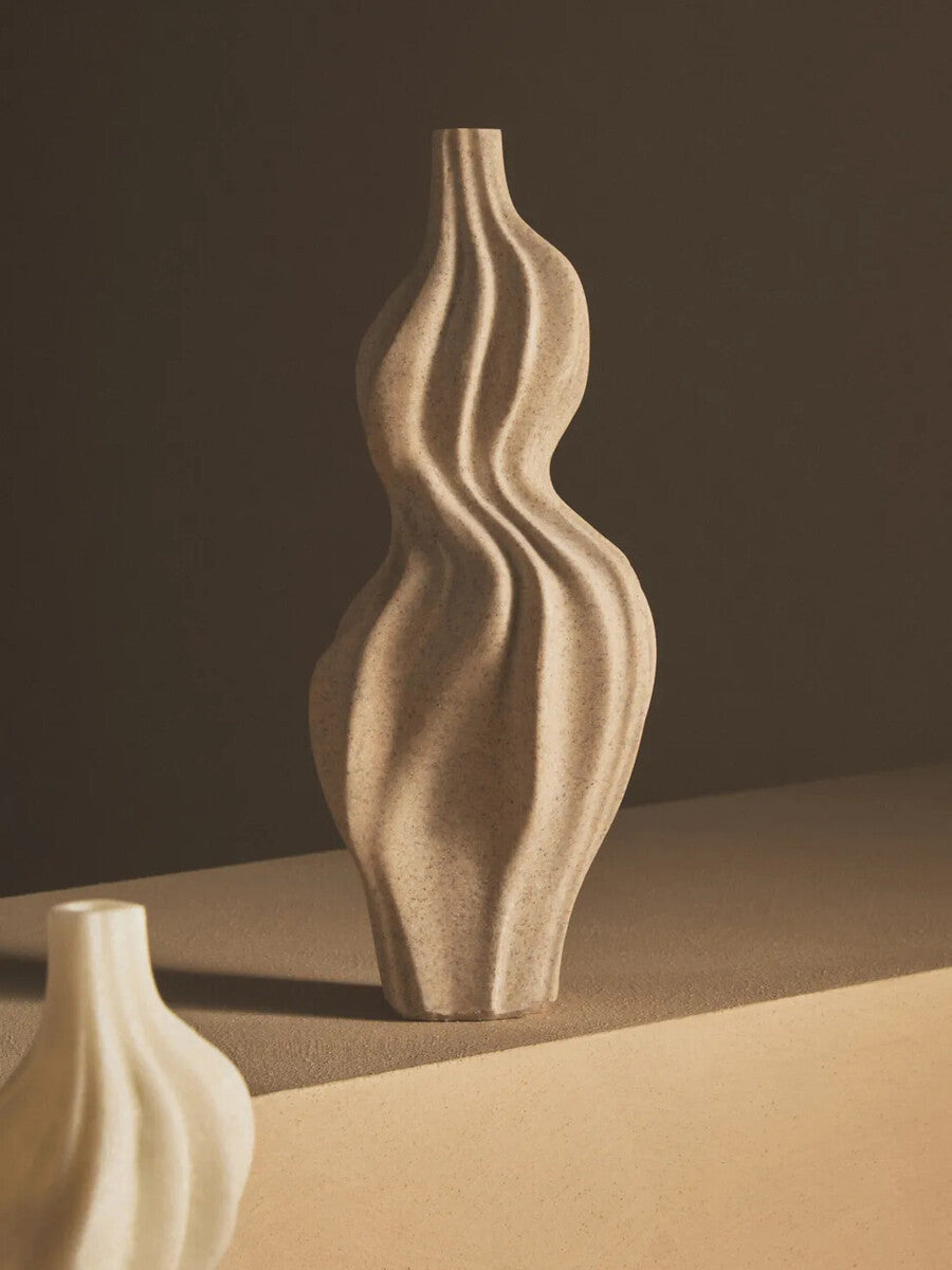 Broc Sandstone Effect Organic Twist Vase