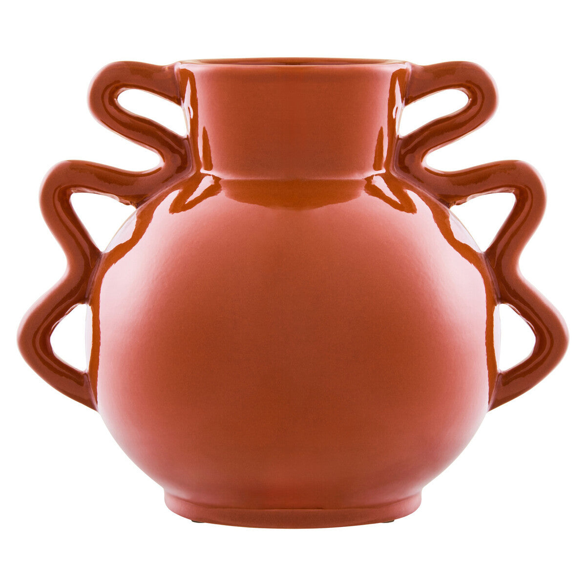 Sonata Small Burnt Orange Vase with Abstract Handles