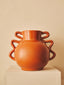 Sonata Small Burnt Orange Vase with Abstract Handles
