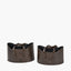 Alessio S/2 Peppercorn Leather Handled Storage