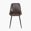 Angelo Peppercorn Leather and Bronze Metal Retro Dining Chair