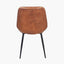 Angelo Vintage Brown Leather and Iron Retro Dining Chair K/D