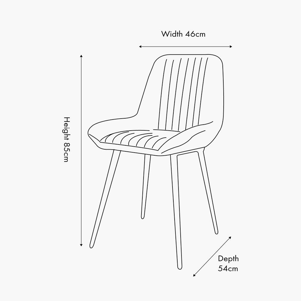 Angelo Vintage Brown Leather and Iron Retro Dining Chair K/D