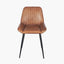 Angelo Vintage Brown Leather and Iron Retro Dining Chair K/D