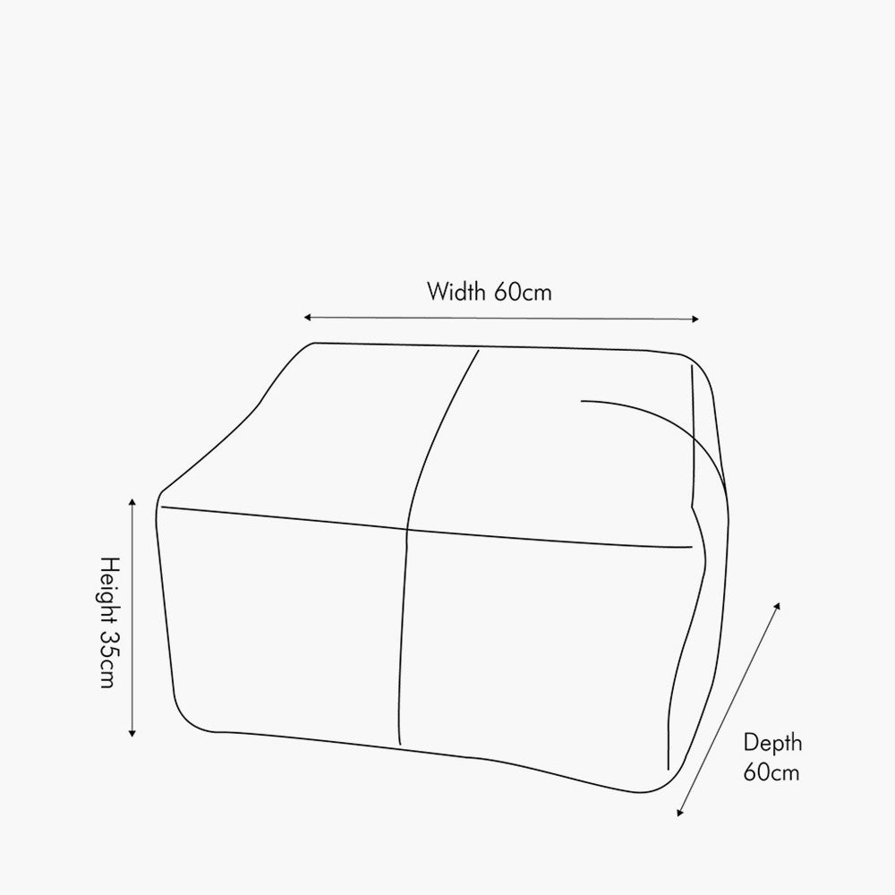 Matteo Natural Tan Leather Square Pouffe