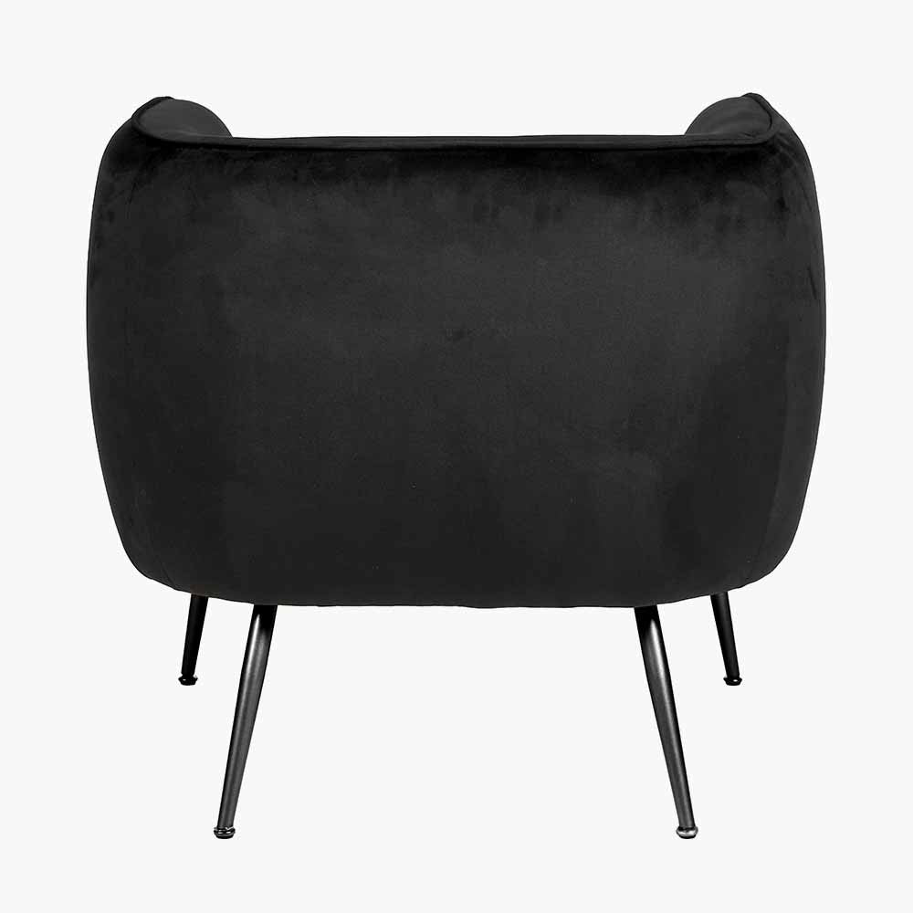 Lucca Black Velvet Chair with Gold Legs