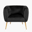Lucca Black Velvet Chair with Gold Legs