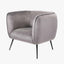 Lucca Dove Grey Velvet and Metal Armchair