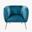 Lucca Sapphire Blue Velvet Chair with Gold Legs