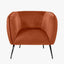 Lucca Tobacco Velvet and Metal Armchair