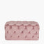 Seraphina Blush Pink Velvet Buttoned Rectangular Ottoman