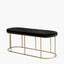 Nino Black Velvet Bench with Gold Metal Frame