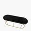 Nino Black Velvet Bench with Gold Metal Frame