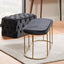 Nino Black Velvet Bench with Gold Metal Frame