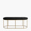 Nino Black Velvet Bench with Gold Metal Frame