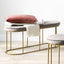 Nino Dove Grey Velvet Bench with Gold Metal Frame