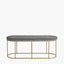 Nino Dove Grey Velvet Bench with Gold Metal Frame