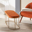 Nino Tobacco Velvet Bench with Gold Metal Frame